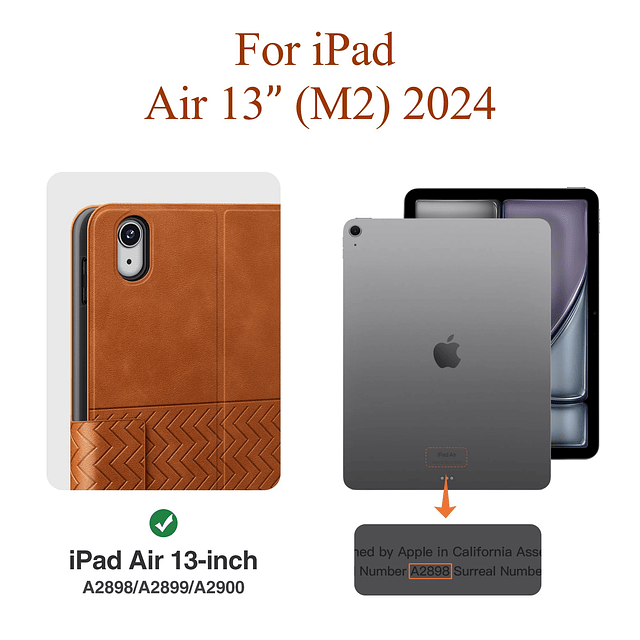 Funda para iPad Air de 13 pulgadas M2 2024, funda de piel si