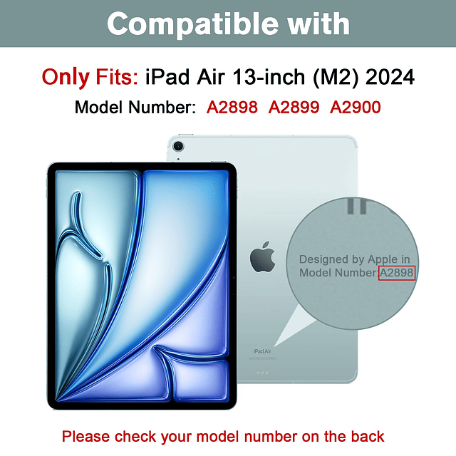 Funda para iPad Air de 13 pulgadas 2024 M2, funda para iPad