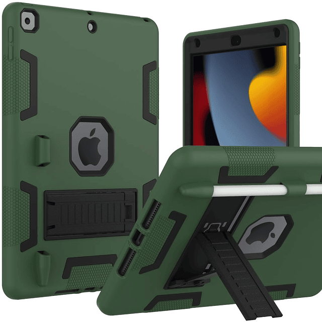 Funda para iPad de 10,2 pulgadas, protección resistente y re