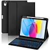 Funda con teclado para iPad de 10.ª generación de 10,9 pulga