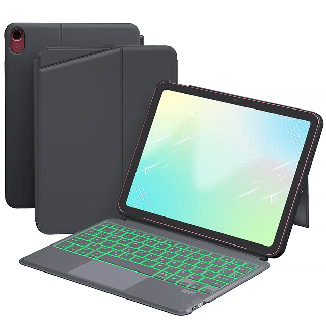 Funda para iPad de 10.ª generación con teclado, teclado retr