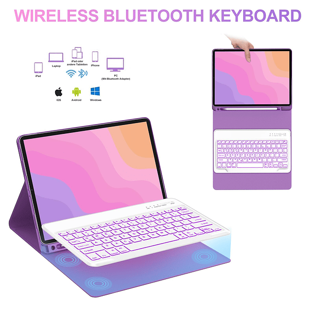 Funda con teclado para iPad Air de 13 pulgadas M2, 2024, tec