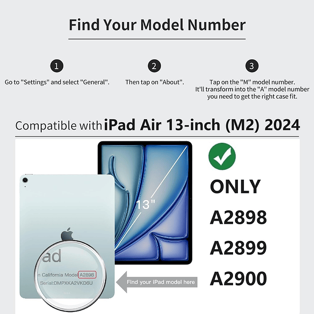 Funda para iPad Air de 13 pulgadas 2024 M2 con portalápices