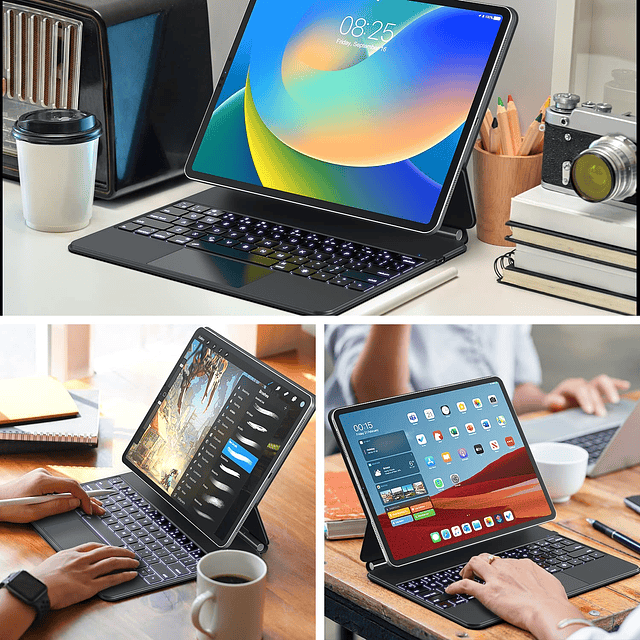 Funda con teclado para iPad Air de 11 pulgadas M2 2024 y iPa