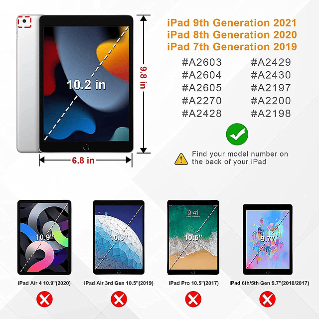 Sibeitu Funda para iPad de 9ª generación 2021 de 10,2 pulgad