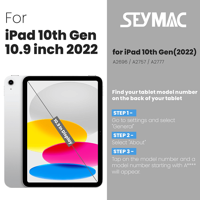 Funda para iPad de 10.ª generación de 10.9 pulgadas 2022, re