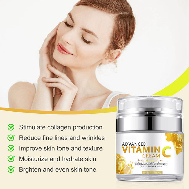 Crema de vitamina C, crema facial de vitamina C con nicotina