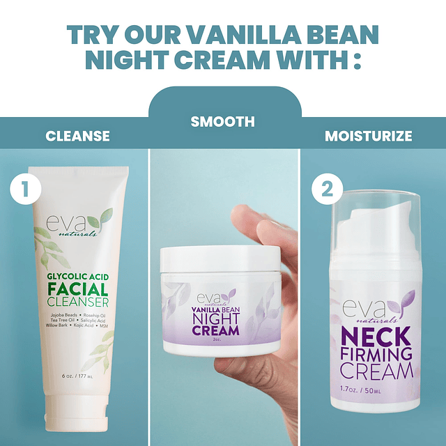 Crema de noche Vanilla Bean de (60 ml) - Con vitamina E y té