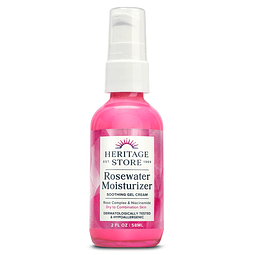 Hidratante facial de agua de rosas - Crema de gel calmante c