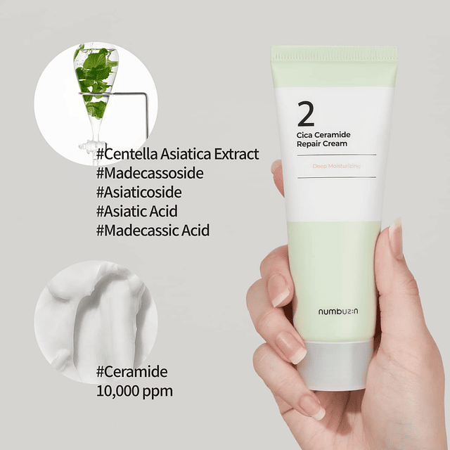 Crema reparadora No.2 Cica Ceramide | Ceramida, Centella Asi