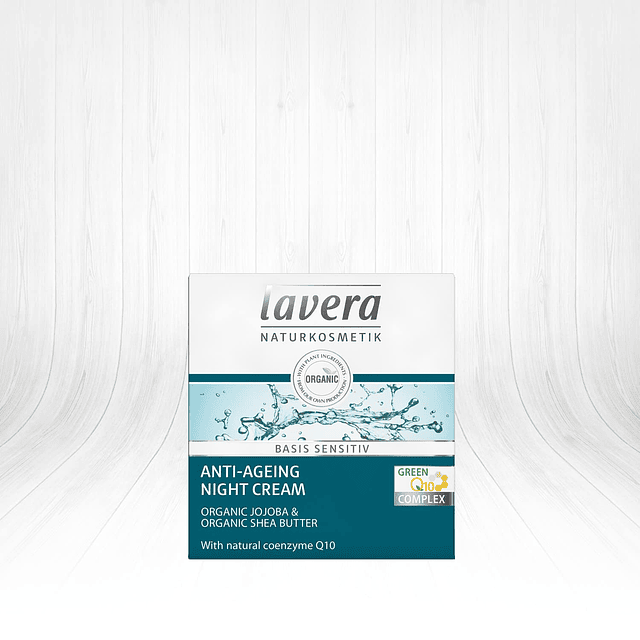 Crema de noche antienvejecimiento natural Lavera para pieles