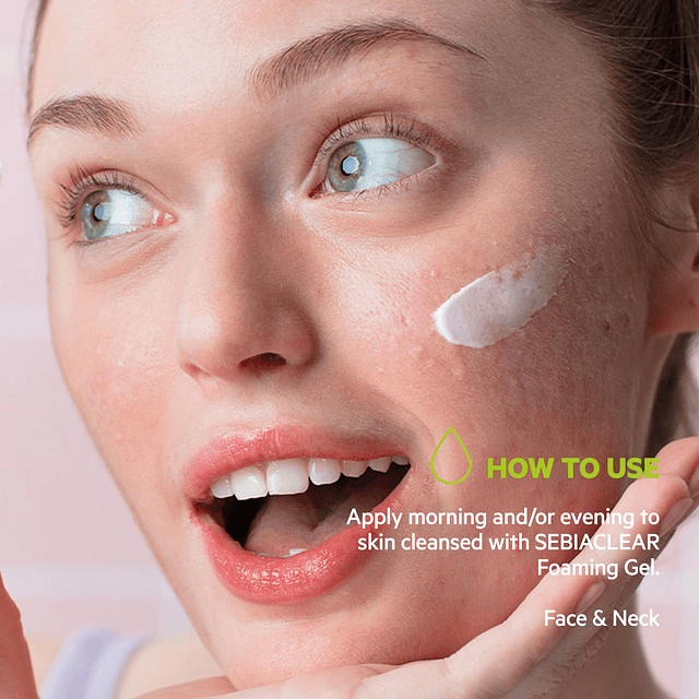 Crema facial hidratante Sebiaclear - Niacinamida, ácido hial