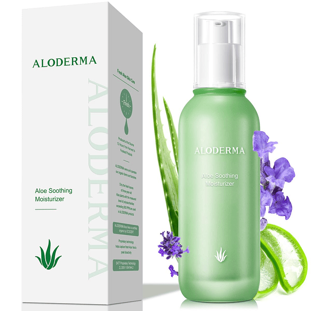 Hidratante facial calmante con 77% de aloe vera orgánico - H