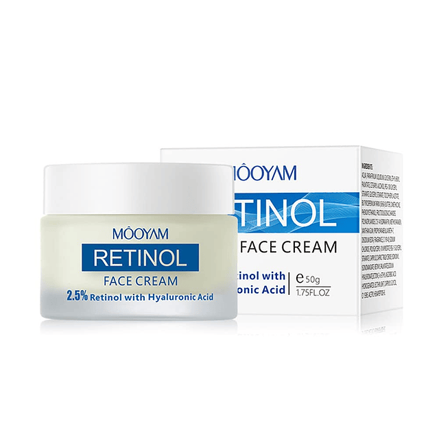 Crema de retinol para rostro, humectante facial con 2,5% de