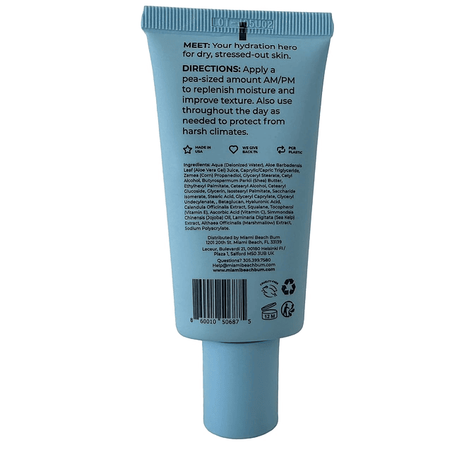 Crema hidratante facial de rescate , ácido hialurónico, escu