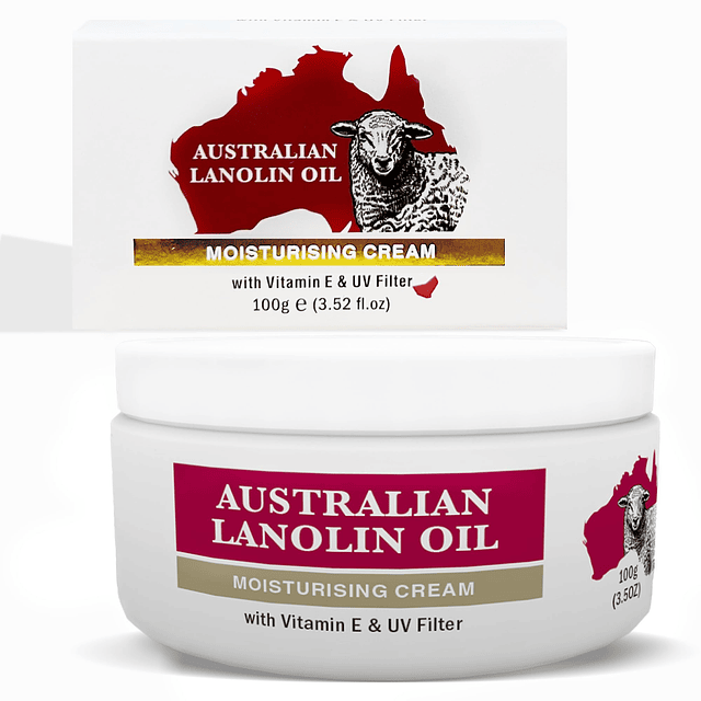 Crema hidratante de lanolina australiana con vitamina E, alo