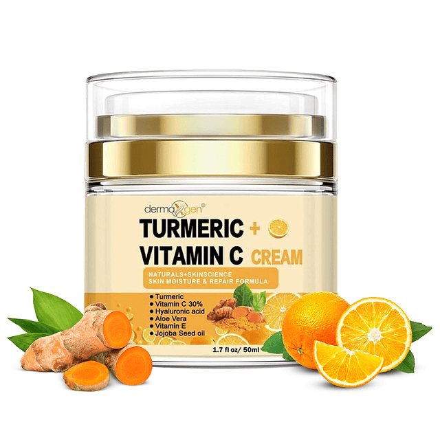 Crema facial de cúrcuma + 30% vitamina C hidratante y repara