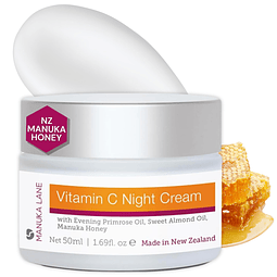 Crema de noche con vitamina C para rostro y cuello con aceit