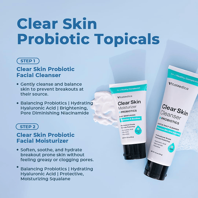 Clear Skin Paquete de limpiador y humectante nutracéutico y