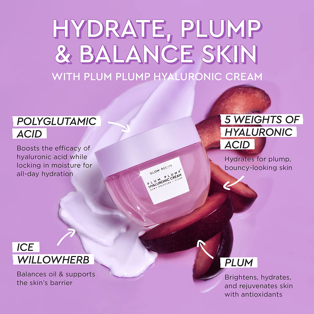 Crema facial Plum Plump de ácido hialurónico (50 ml) + cápsu