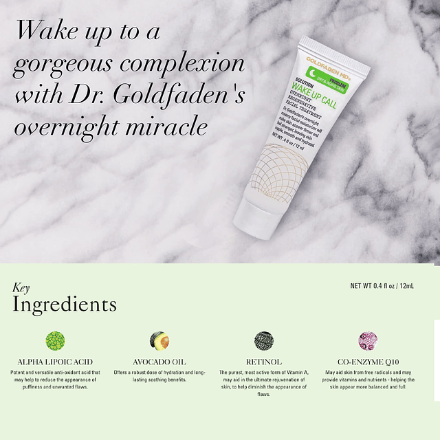 Dr. Goldfadens Wake Up Call Night Crema hidratante facial pa