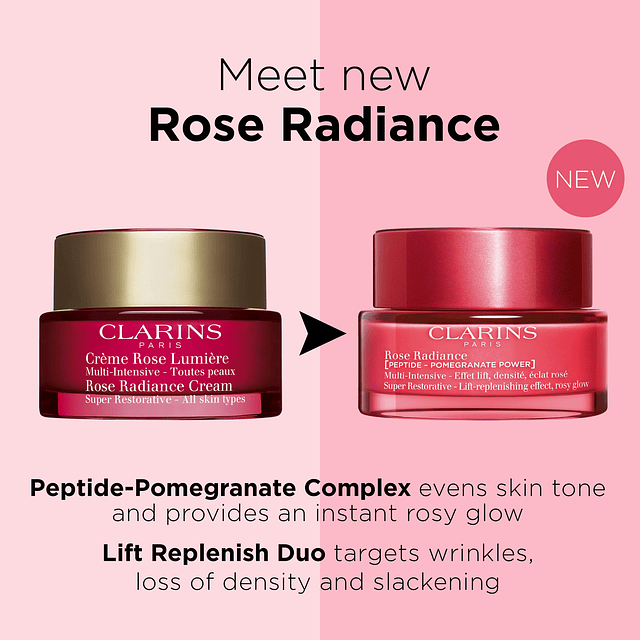 NUEVO humectante facial súper restaurador Rose Radiance | Cr