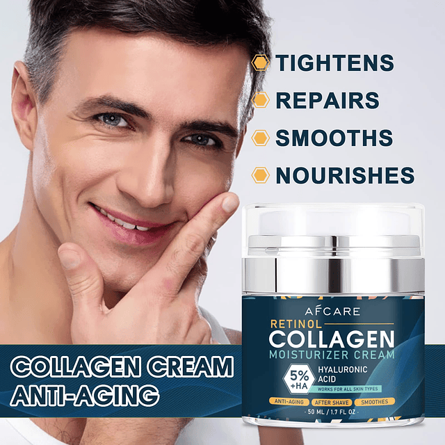 Crema hidratante facial para hombre, crema de colágeno facia