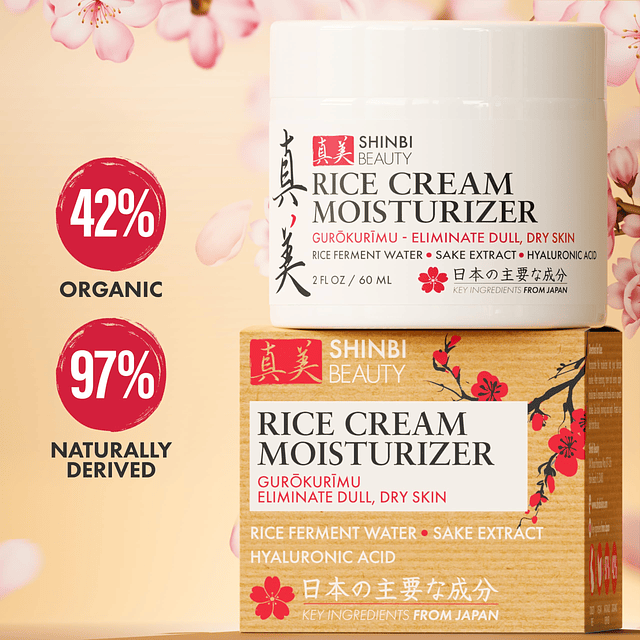 Hidratante japonés para el cuidado de la piel facial - Crema