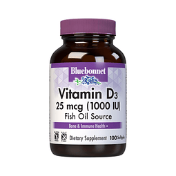 Nutrition Vitamina D3 1000 UI cápsulas blandas, ayuda al cre