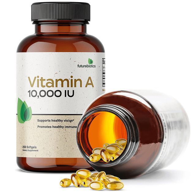 Vitamina A 10,000 UI Fórmula premium sin OGM respalda una vi