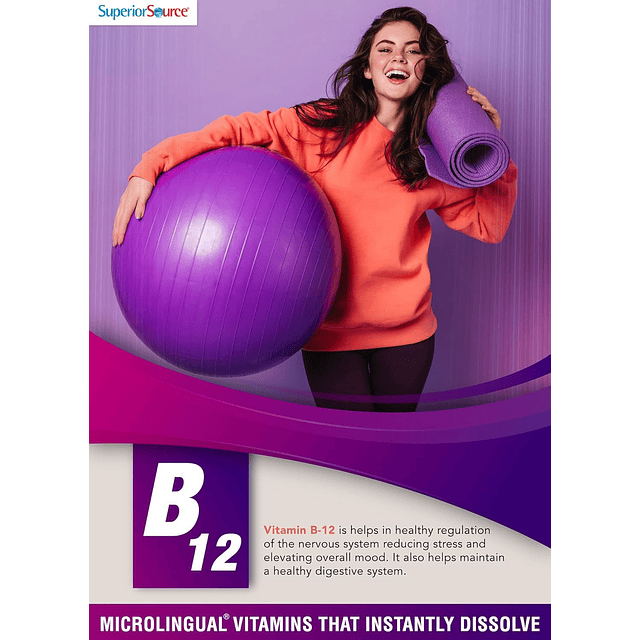 No Shot Vitamina B12 Metilcobalamina 10000 mcg, tabletas mic