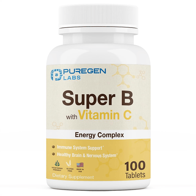 Puregen Labs Super B Energy Complex con vitamina C Salud inm