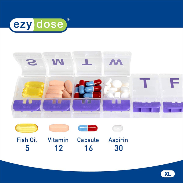 Pastillero semanal (7 días), planificador de medicamentos, c