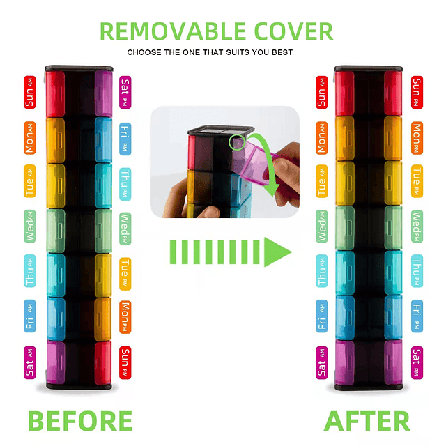 Pastillero semanal extra grande, pastillero de 7 días AM/PM