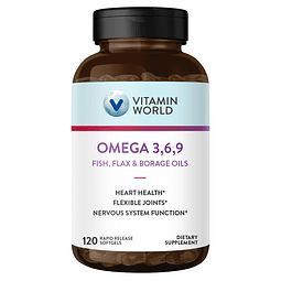 Triple Omega 3-6-9, aceites de pescado, lino y borraja, EPA