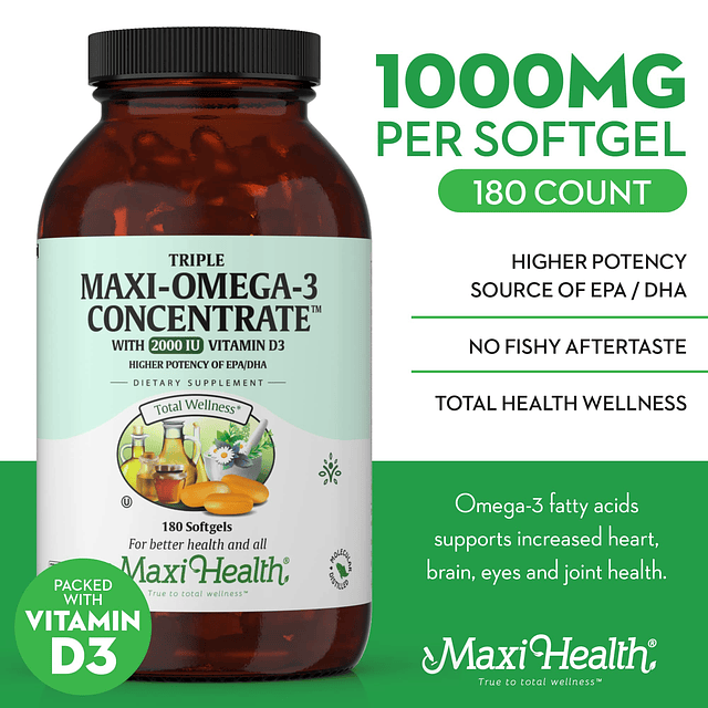 Suplemento Omega 3 Triple concentrado de aceite de pescado O