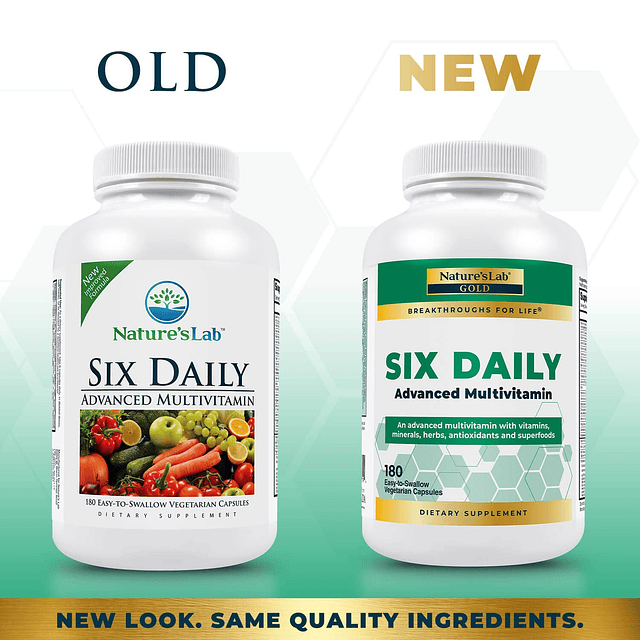 Six Daily Advanced Multivitamin Más de 90 nutrientes, minera