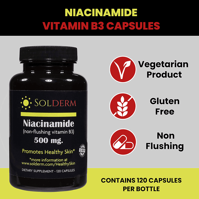 Niacinamida 500 mg sin enrojecimiento | Vitamina B3 | Vegeta