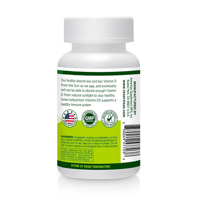 Vitamina D3 5000 UI (125 mcg) 120 cápsulas vegetales que apo