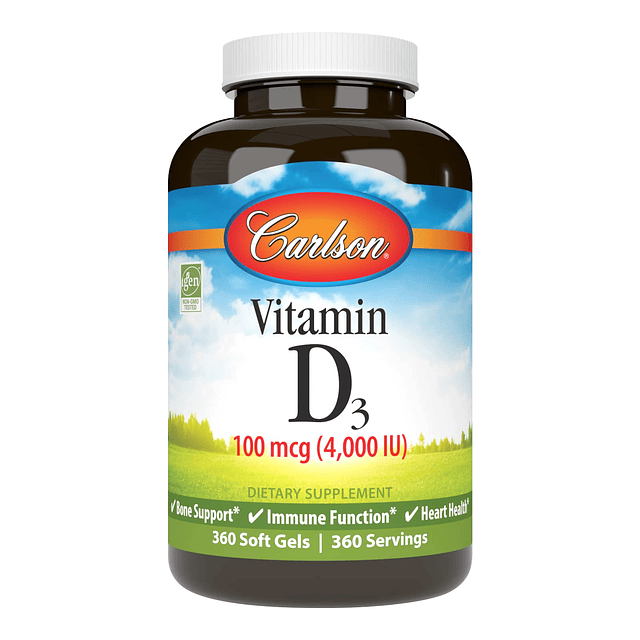 Vitamina D3 4000 UI (100 mcg), apoyo inmunológico, salud óse