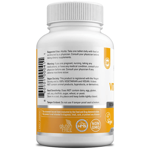 Vitamins Vitamina D2 vegana 2400 UI (60 MCG), suplemento die