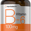 Horbaach Vitamina B-6 100 mg | 120 Tabletas Vegetarianas | C