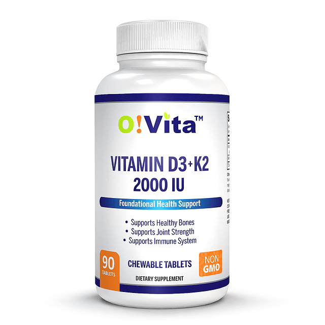 Vitamina D3 + K2 2000 UI masticable para apoyar la salud de