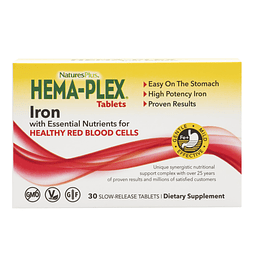 NaturesPlus Hema-Plex Iron 30 tabletas de liberación lenta 8