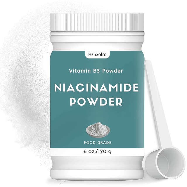 Polvo de niacinamida de 6 oz, polvo de niacina 100% pura, ag