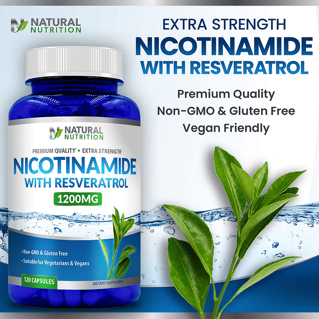 Nicotinamida natural genérica extrafuerte con resveratrol 12