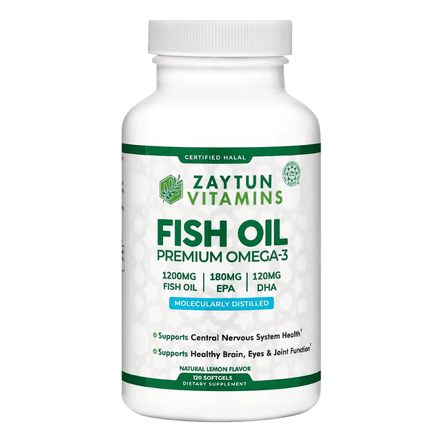 Aceite de pescado Zaytun Halal 1200 mg Omega 3, EPA/DHA prem