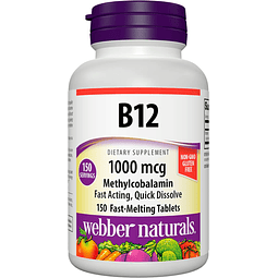 Vitamina B12 1000 mcg, 150 tabletas de fusión rápida, apoya