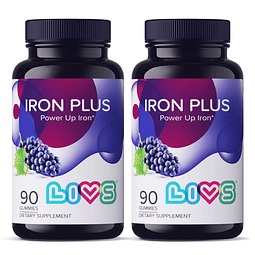 Iron Plus Gummy Vitamin Hierro con vitamina C, gomitas de hi