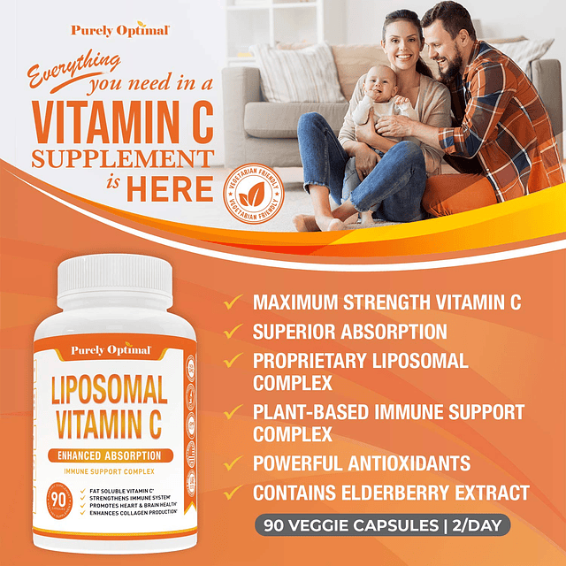 Suplemento de vitamina C liposomal premium Alta absorción, á